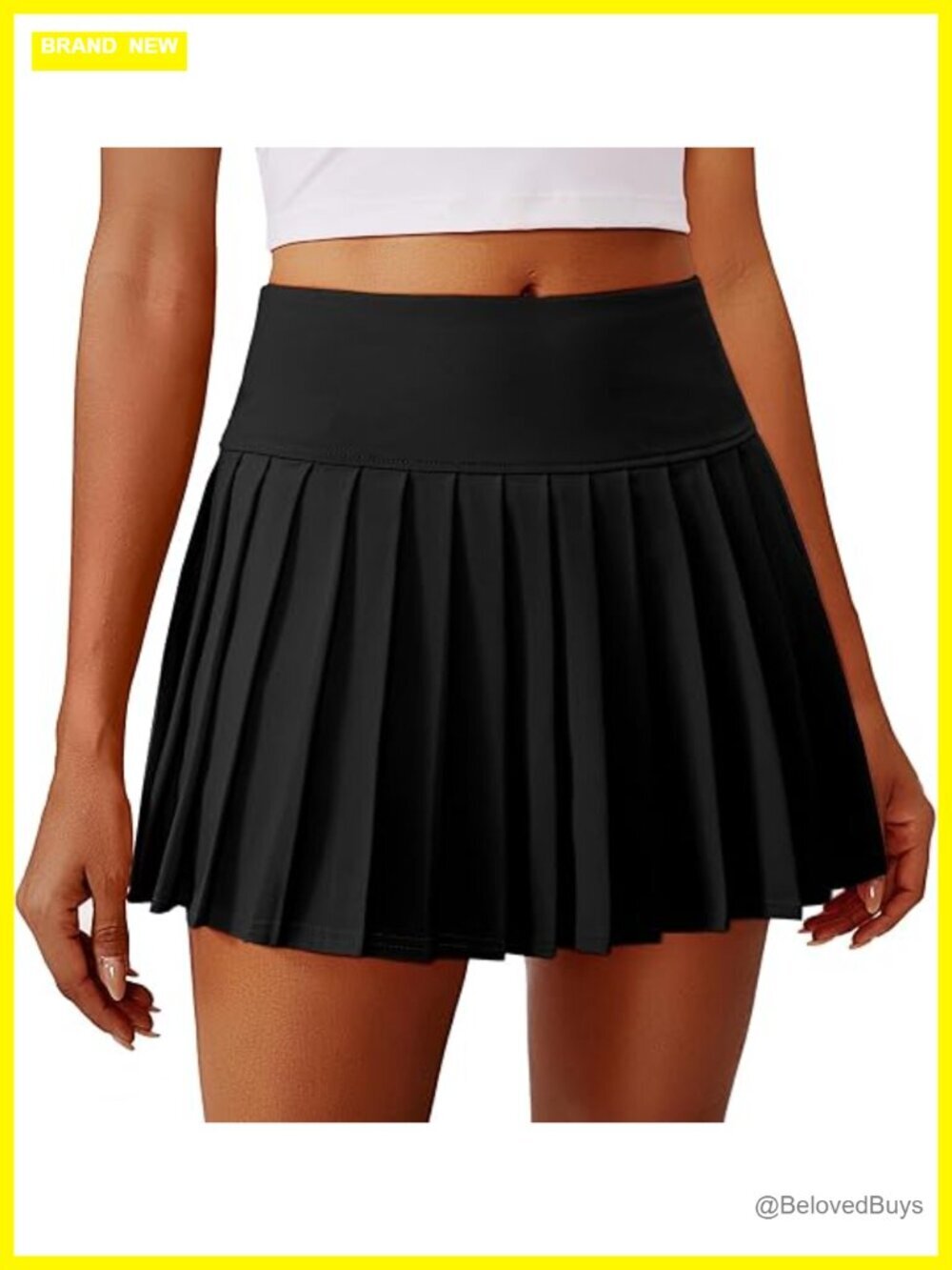 High Waist Pleated Tennis Skort with Shorts, Quick Dry UV Protection, Mini